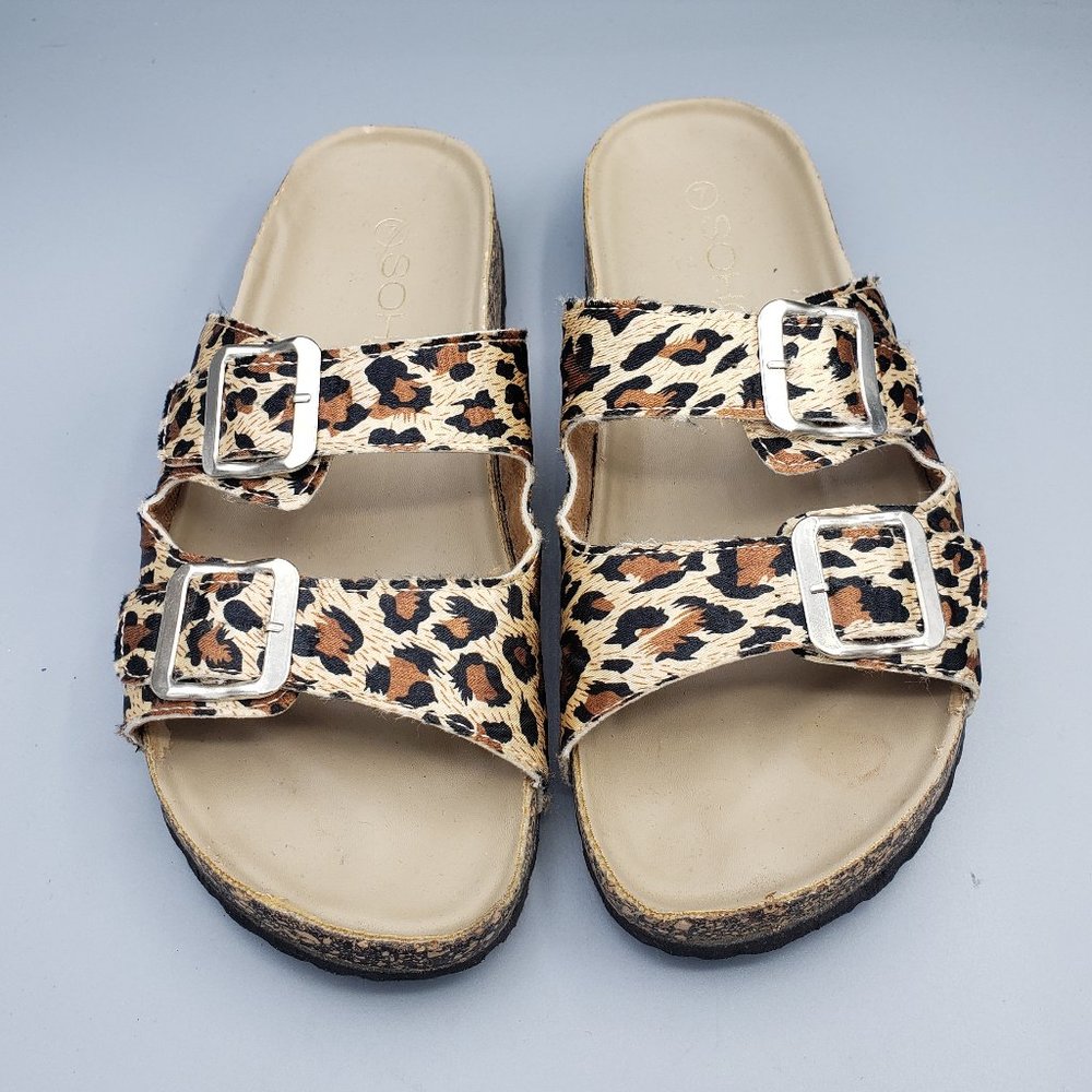 Soho Girls Leopard Print Strap Sandals